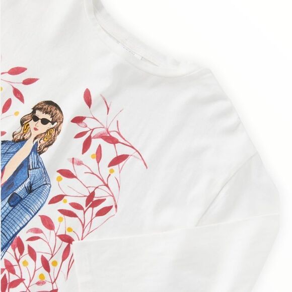 ZARA Kids | White | GIRL T-SHIRT - Picture 3 of 5